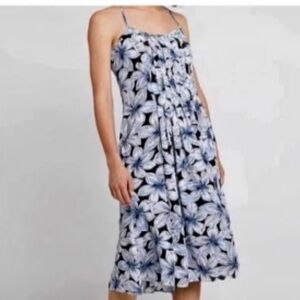 Banana Republic Floral Midi Dress - Black and White